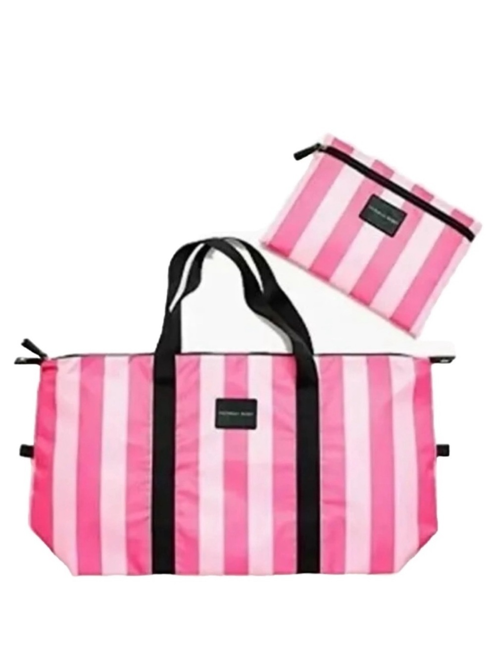 NEW‼️ VICTORIA'S Secret Lightweight & Pakable Weekend Tote Bag striped 2pc